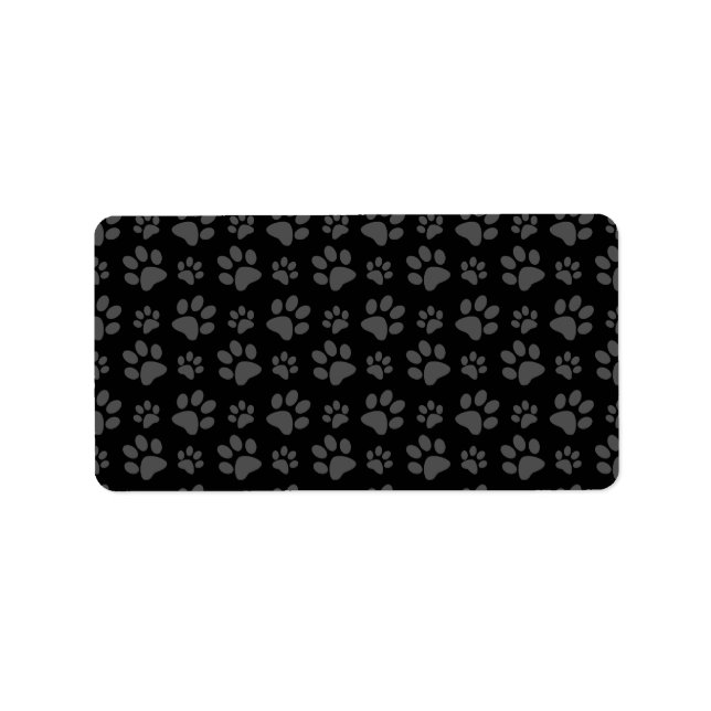 Black dog paw print pattern label (Front)