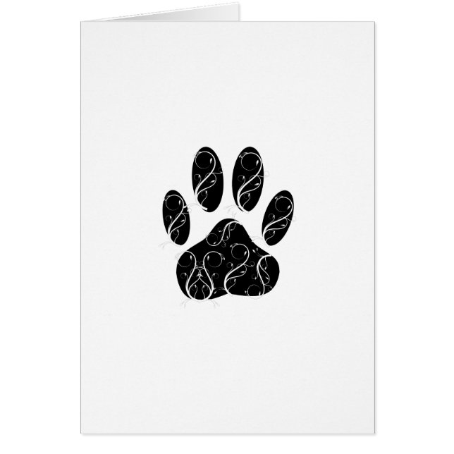 Black Dog Paw Print With White Flourishes (Front)