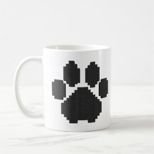Black Dog Pawprint Building Blocks Coffee Mug