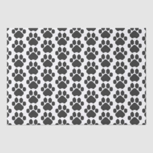 Black Dog Pawprint Building Blocks Tissue Paper