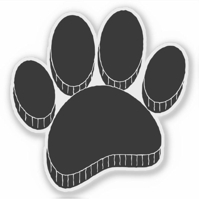 Black Dog Pawprint Hand Drawn Custom (Front)
