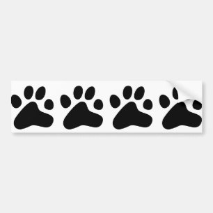 Black Dog Paws Bumper Sticker