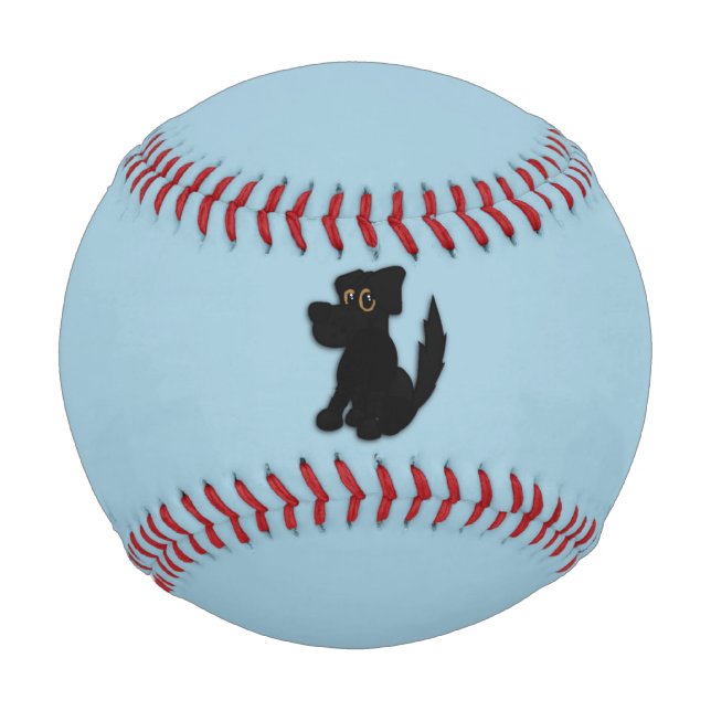 Black Dog Pooch Blue Baseball (Front)