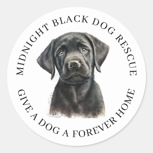Black Dog Rescue Organisation Classic Round Sticker (Front)