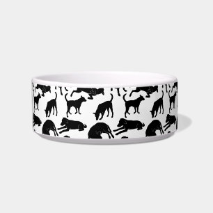 Black dog shadow stamp pattern bowl