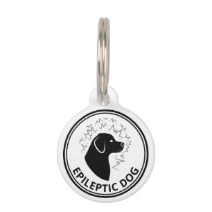 Black Dog Silhouette Epileptic Dog Alert Pet Tag