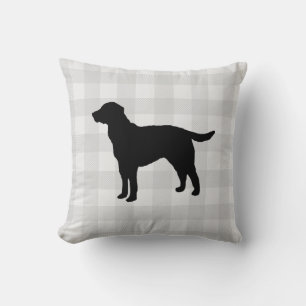 Black Dog Silhouette Halloween Fall Throw Pillow
