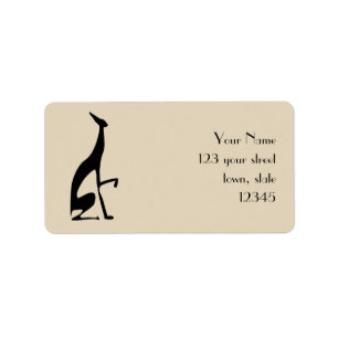 Black Dog Silhouette Return Address Label