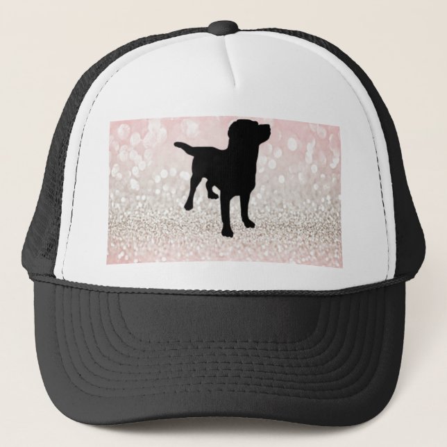 Black Dog Sparkle Trucker Hat (Front)