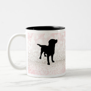 Black Dog Sparkle Two-Tone Coffee Mug