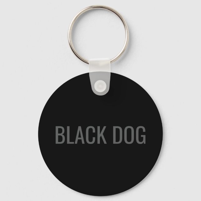 Black Dog - Typography Key Ring (Front)