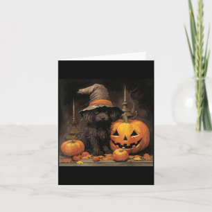 Black Dog Witch Hat Halloween Card