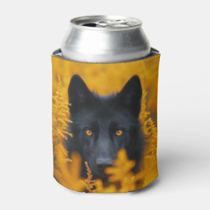 Black Dog with Stunning Gold Eyes Can Cooler