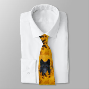 Black Dog with Stunning Gold Eyes Tie