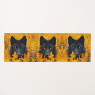 Black Dog with Stunning Gold Eyes Yoga Mat