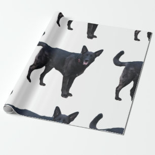 Black Dog Wrapping Paper