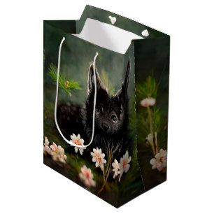 Black doggy puppy cute dog   gift bag