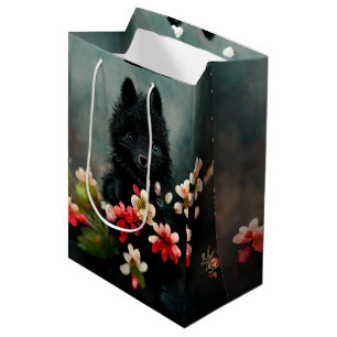 Black doggy puppy cute dog   gift bag
