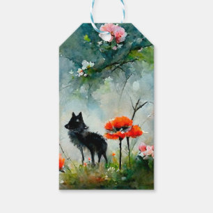 Black doggy puppy cute dog   gift tag
