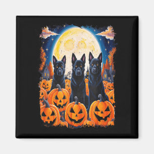 Black Dogs Halloween Dog Lovers Starry Night Dog Magnet