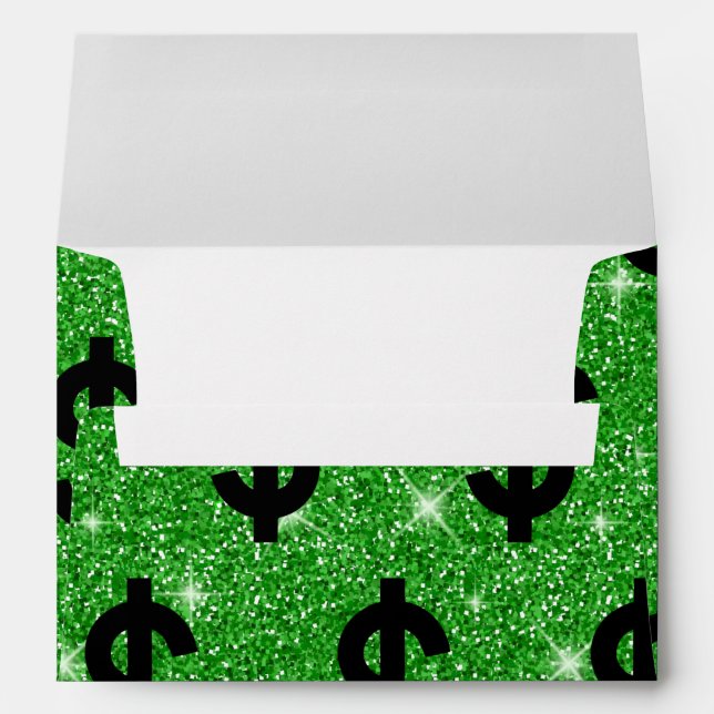 Black Dollar Money Sign Pattern Money Finance Envelope (Back (Bottom))