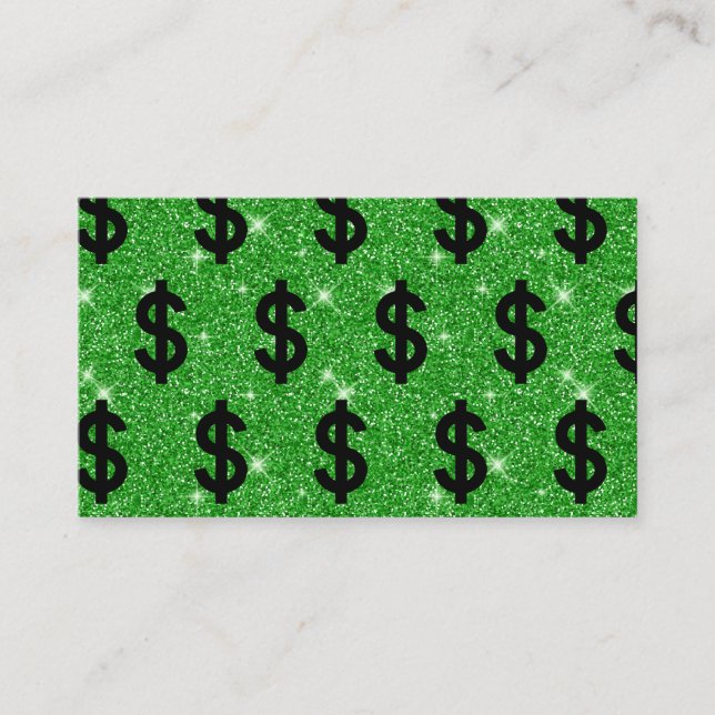 Black Dollar Sign Money Entrepreneur Wall Street Business Card (Front)
