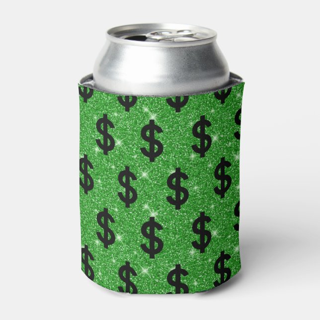 Black Dollar Sign Money Entrepreneur Wall Street Can Cooler (Can Front)