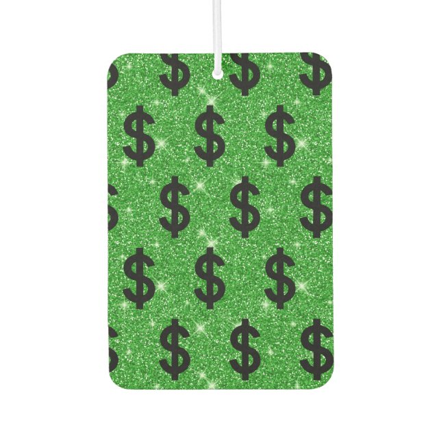 Black Dollar Sign Money Entrepreneur Wall Street Car Air Freshener (Front)