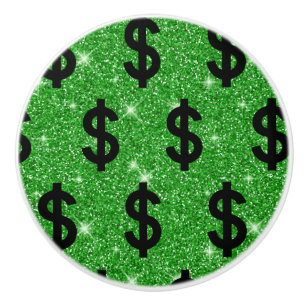 Black Dollar Sign Money Entrepreneur Wall Street Ceramic Knob