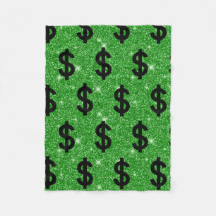 Black Dollar Sign Money Entrepreneur Wall Street Fleece Blanket