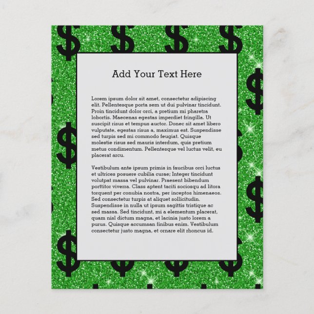 Black Dollar Sign Money Entrepreneur Wall Street Flyer (Front)