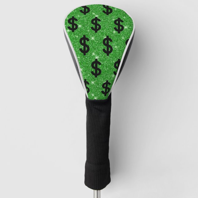 Black Dollar Sign Money Entrepreneur Wall Street Golf Head Cover (Front)