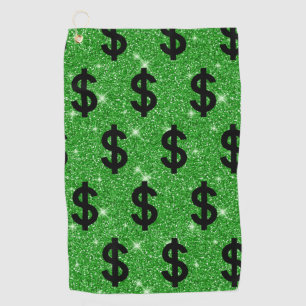 Black Dollar Sign Money Entrepreneur Wall Street Golf Towel