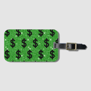 Black Dollar Sign Money Entrepreneur Wall Street Luggage Tag