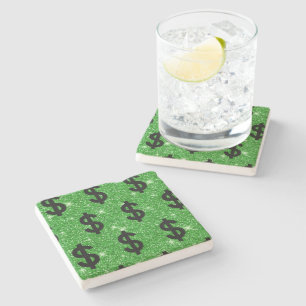 Black Dollar Sign Money Entrepreneur Wall Street Stone Coaster