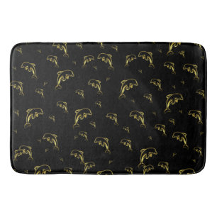 black,dolphin, fish, nature, aquatic, design, bath mat