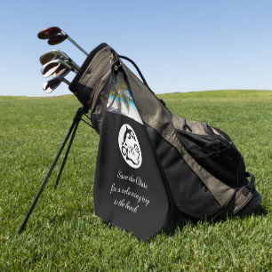 Black Dolphin Silhouette Monogram Photo Golf Towel
