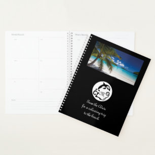 Black Dolphin Silhouette Monogram Photo Planner
