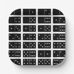 Black Dominoes Paper Plates
