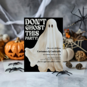 Black Don't Ghost This Party Funny Halloween Invitation