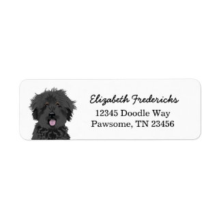 Black Doodle Dog Custom Return Address
