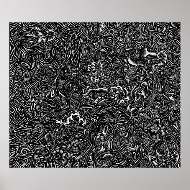 'Black Doodle' Original Fine Art Drawing Poster (Front)