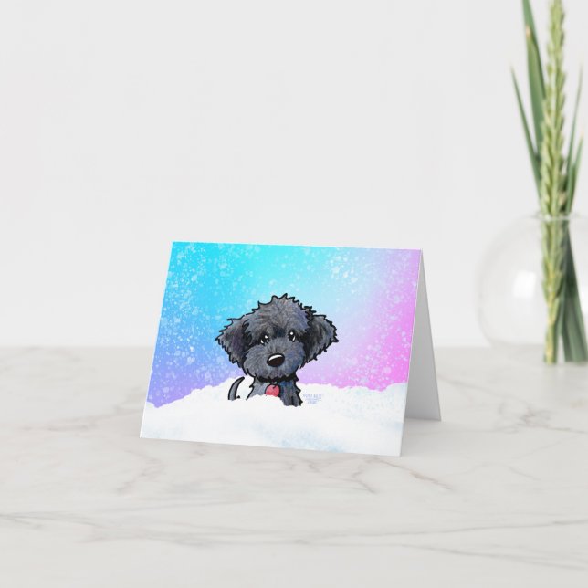 Black Doodle Puppy  Card (Front)