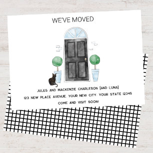 Black Door and Cat We Have Moved New Home Announcement