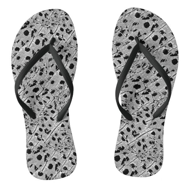 Black Dot  Flip Flops (Footbed)