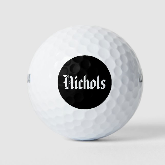 Black Dot Nichols Golf Balls (Front)