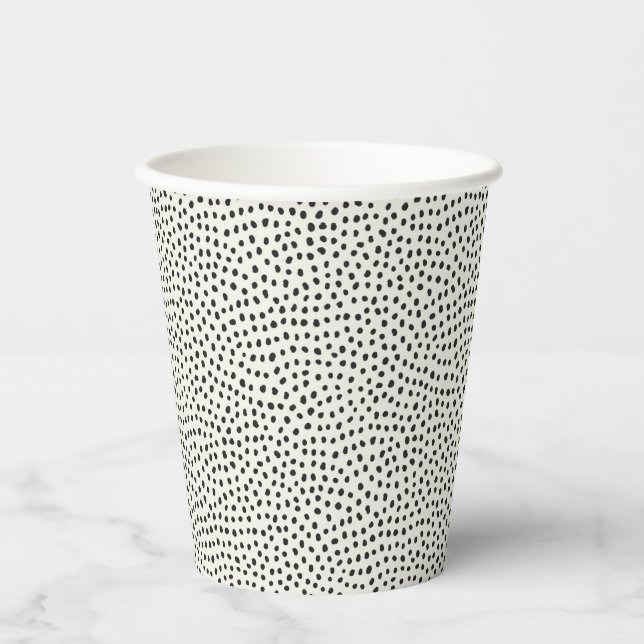 Black Dot Pattern Paper Cups (Front)