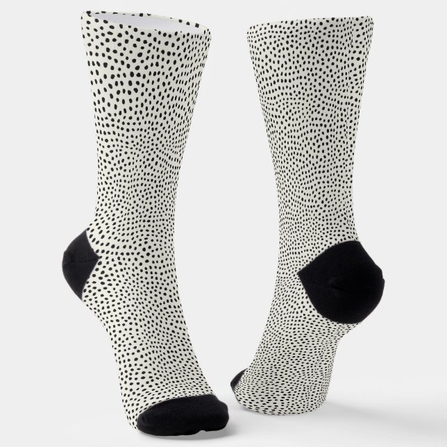 Black Dot Pattern Socks (Angled)