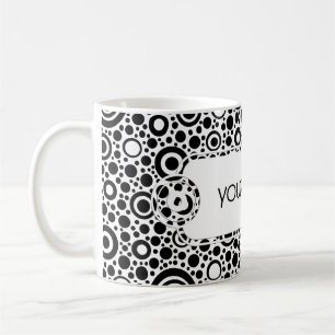 Black Dots & Circle Pattern + your text & backgr. Coffee Mug