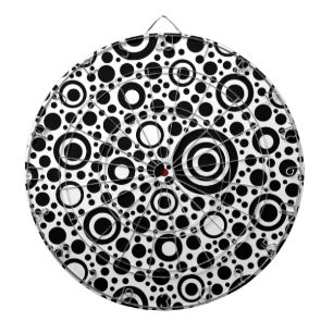 Black Dots & Circle Pattern + your text & backgr. Dartboard